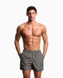 Striped print swim shorts