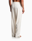 Linen blend beachwear trousers