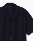 Beachwear shirt in Lyocell blend seersucker