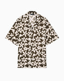 Flower eagle pattern beachwear shirt