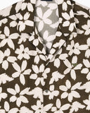 Flower eagle pattern beachwear shirt