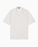Linen-blend beachwear shirt