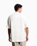 Linen-blend beachwear shirt