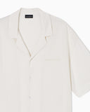 Linen-blend beachwear shirt