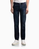 J75 slim-fit, stone-washed 8.6-oz comfort stretch-denim jeans