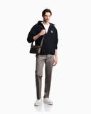 Cotton-silk fabric trousers