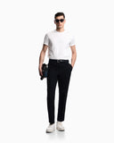 Cotton-silk fabric trousers