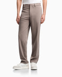 Waffle-effect armure fabric trousers