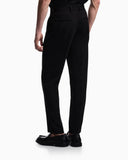 Waffle-effect armure fabric trousers