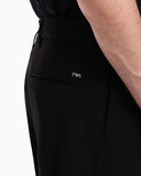 Waffle-effect armure fabric trousers