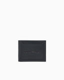 Tumbled-leather bi-fold wallet with outer pocket