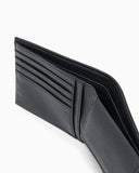 Tumbled-leather bi-fold wallet with outer pocket