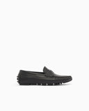 Saffiano leather driving loafers