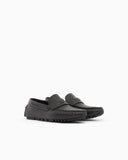 Saffiano leather driving loafers