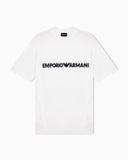 Lyocell-blend jersey T-shirt with soft touch embossed logo