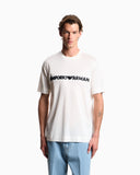 Lyocell-blend jersey T-shirt with soft touch embossed logo