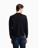 Double jersey sweatshirt with embossed EA logo embroidery