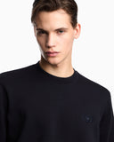 Double jersey sweatshirt with embossed EA logo embroidery