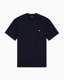 Lyocell-blend jersey T-shirt with embossed eagle embroidery