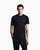 Lyocell-blend jersey T-shirt with embossed eagle embroidery