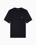 Lyocell-blend jersey T-shirt with embossed eagle embroidery