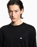 Lyocell-blend jersey T-shirt with embossed eagle embroidery