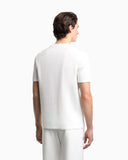 Jersey T-shirt with all-over jacquard lettering