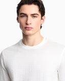 Jersey T-shirt with all-over jacquard lettering