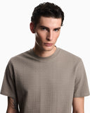 Jersey T-shirt with all-over jacquard lettering
