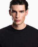 Jersey T-shirt with all-over jacquard lettering