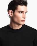 Jersey T-shirt with all-over jacquard lettering