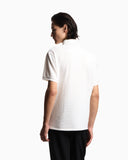 Jersey polo shirt with all-over jacquard lettering