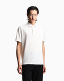 Jersey polo shirt with all-over jacquard lettering