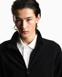 Jersey polo shirt with all-over jacquard lettering