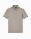 Jersey polo shirt with all-over jacquard lettering