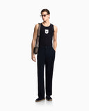 Icon 3D piqué-effect crêpe jersey trousers