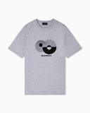 Jersey T-shirt with op-art embroidery