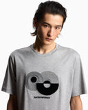 Jersey T-shirt with op-art embroidery