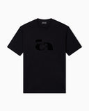 Jersey T-shirt with op-art embroidery