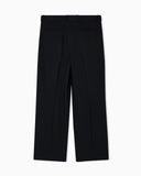 Trousers with pleats and belt in stretch wool canvas