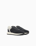 Cordura sneakers with suede details and side logo