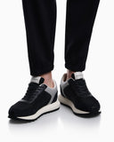 Cordura sneakers with suede details and side logo