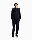 Nylon blouson with hood and heat-taped zips