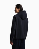 Nylon blouson with hood and heat-taped zips