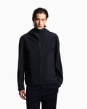 Nylon blouson with hood and heat-taped zips