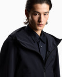 Nylon blouson with hood and heat-taped zips