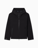 Nylon blouson with hood and heat-taped zips