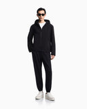 Nylon blouson with hood and heat-taped zips