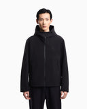 Nylon blouson with hood and heat-taped zips