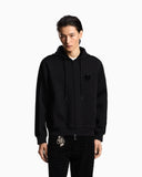 Lunar New Year double-jersey hooded zip-up sweatshirt with patch and tape